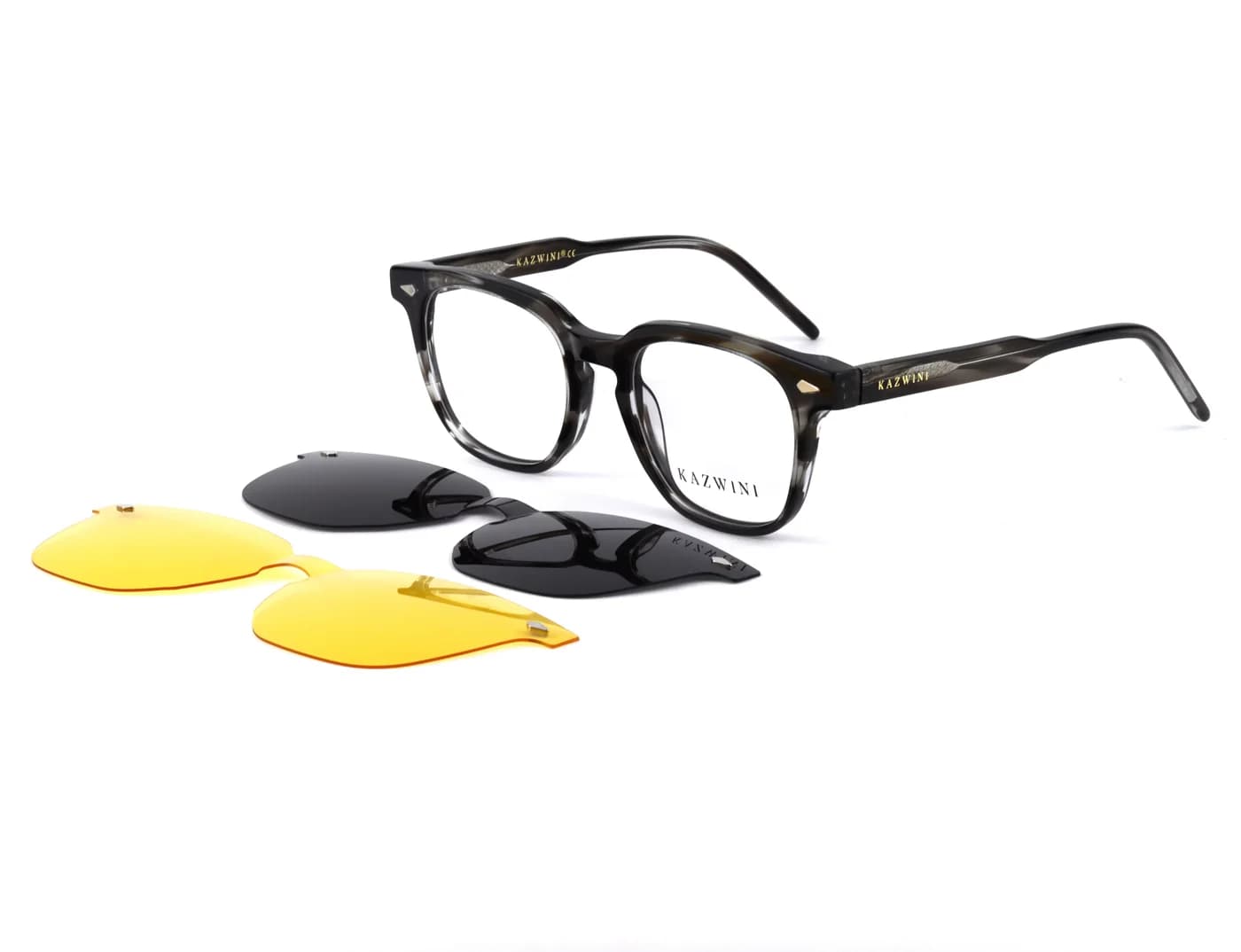 Capri — anteojos de sol clip-on de acetato, forma redonda