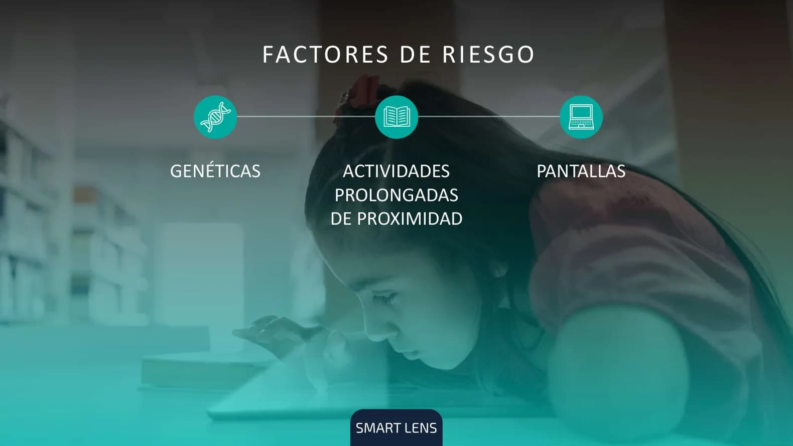Factores de riesgo de la miopía infantil: genética, actividades prolongadas de cerca y pantallas.