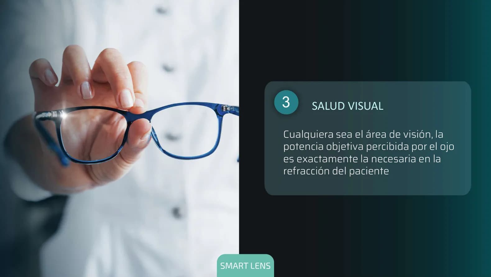 Salud visual: en cualquier zona del cristal, la potencia que percibe el ojo es exactamente la de la receta.